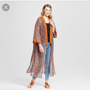 Bohemian style kimono duster